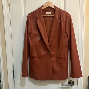 LOFT FAUX LEATHER BLAZER